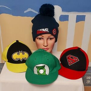 4 marvel themed hats